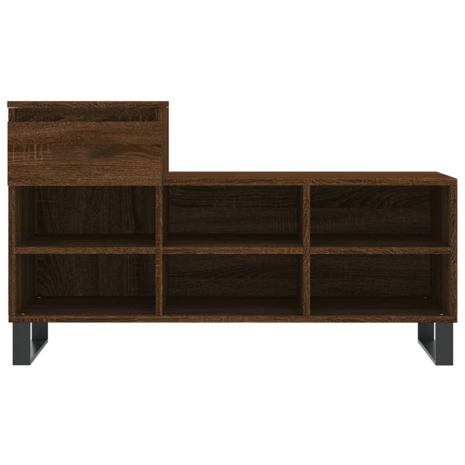 Mueble zapatero madera contrachapada roble marrón 102x36x60