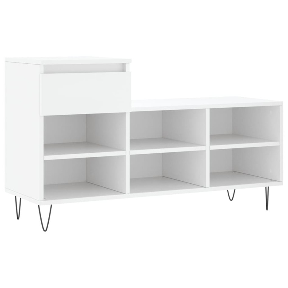 Mueble zapatero madera contrachapada blanco 102x36x60