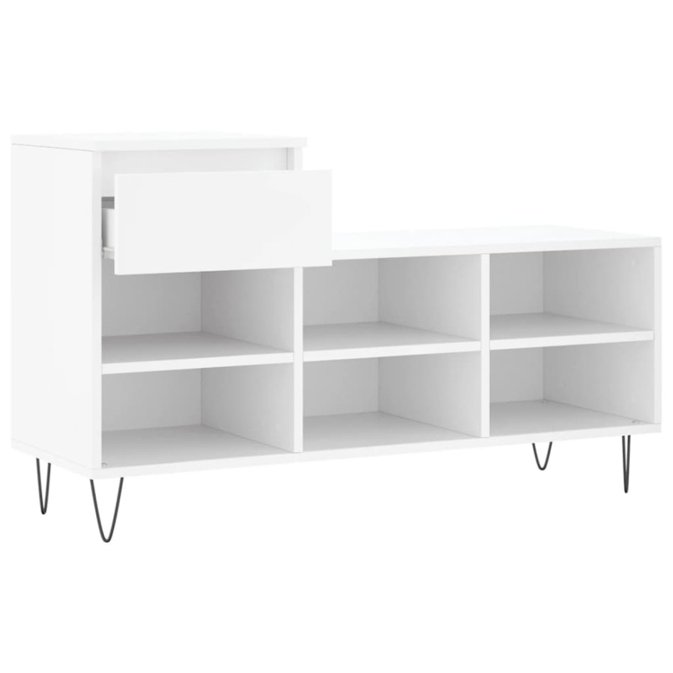 Mueble zapatero madera contrachapada blanco 102x36x60