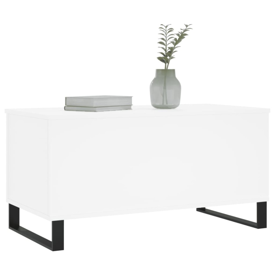 Mesa de centro madera contrachapada blanco 90x44,5x45