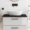 Encimera baño madera maciza tratada marrón oscuro 80x60x2 cm