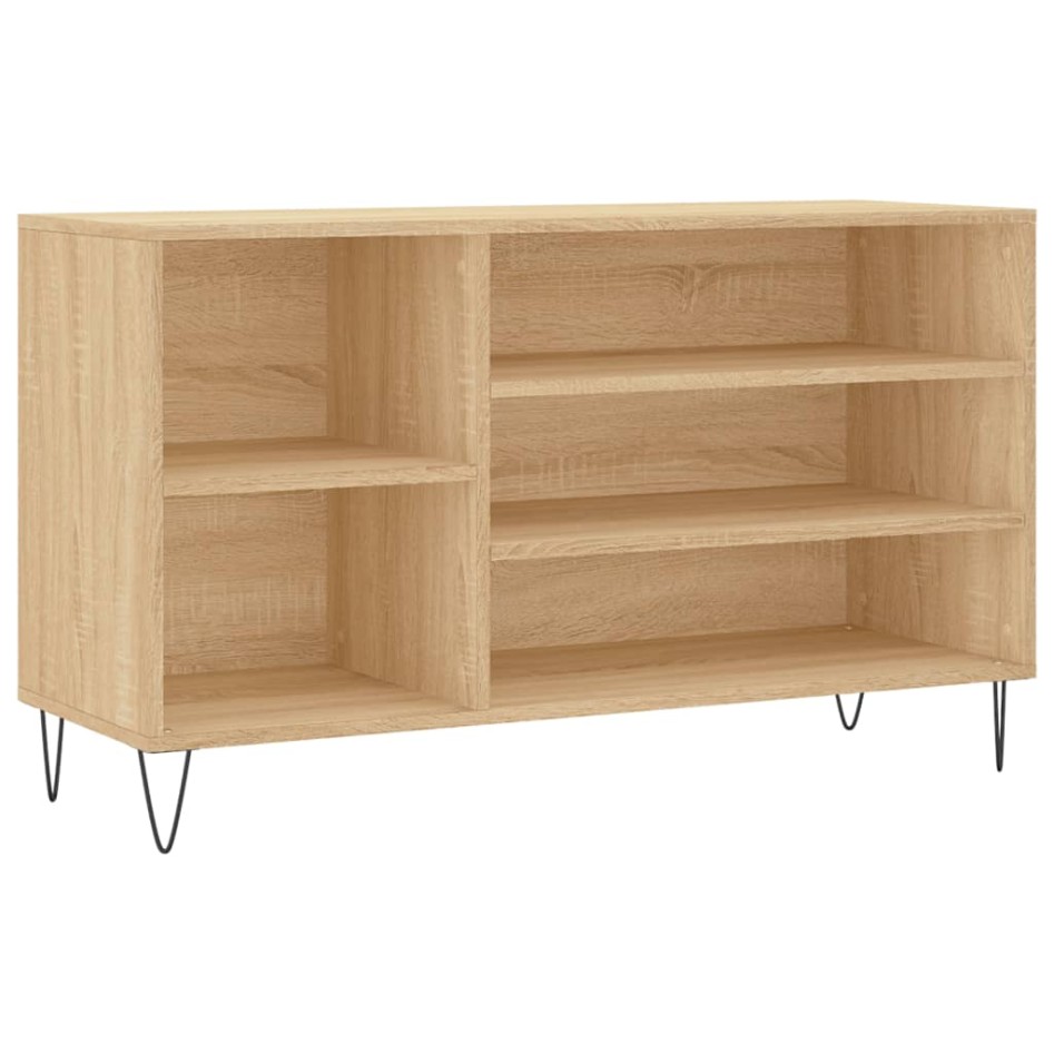 Mueble zapatero madera contrachapada roble Sonoma 102x36x60