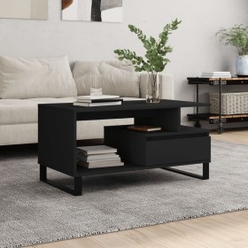 Mesa de centro madera contrachapada negro 90x49x45