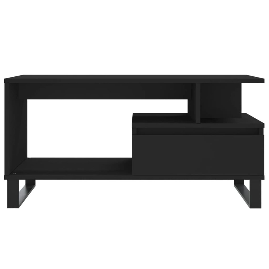 Mesa de centro madera contrachapada negro 90x49x45