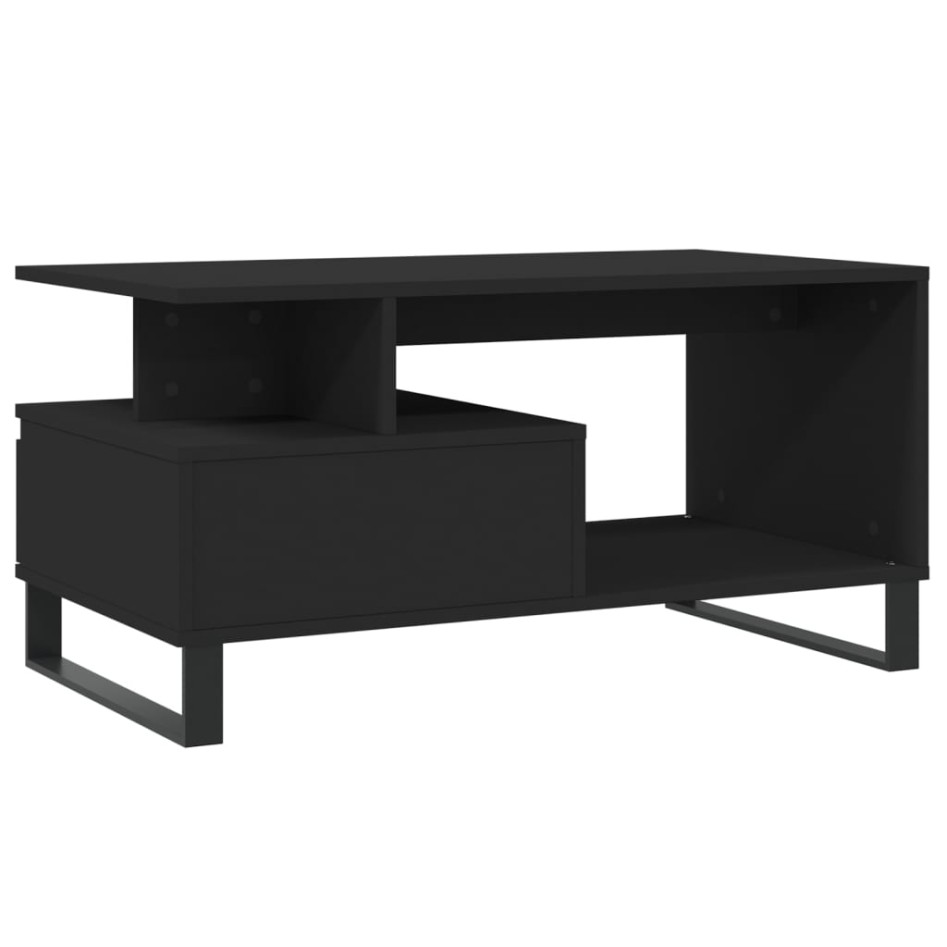 Mesa de centro madera contrachapada negro 90x49x45