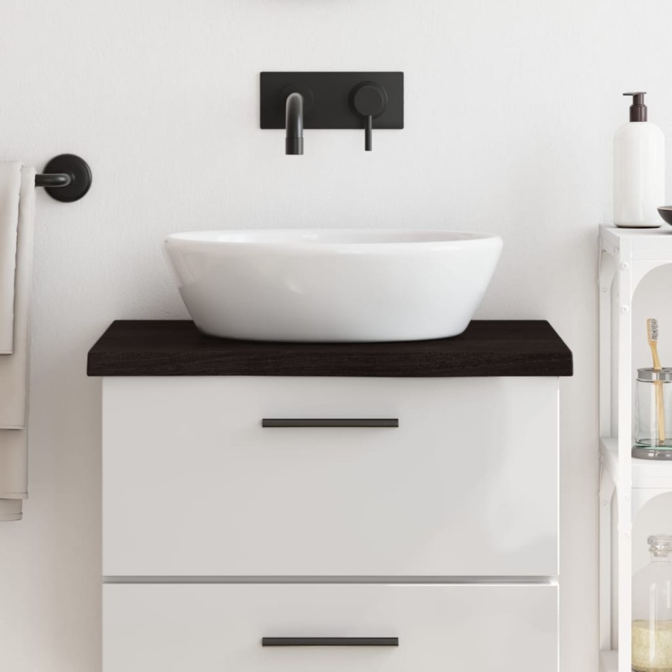Encimera de baño madera tratada marrón oscuro 60x60x(2-4)
