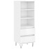 Aparador alto madera contrachapada blanco brillo 40x36x110