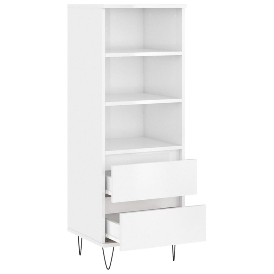 Aparador alto madera contrachapada blanco brillo 40x36x110