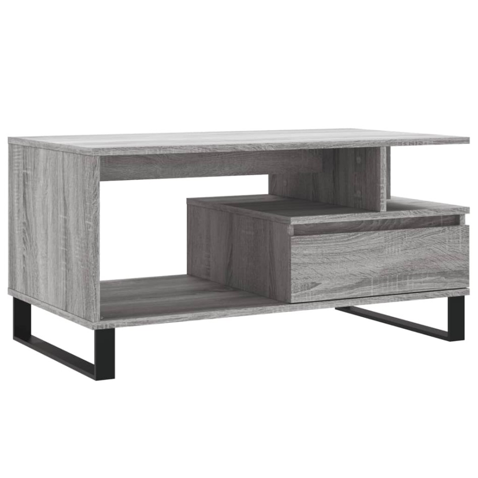 Mesa de centro madera contrachapada gris Sonoma 90x49x45