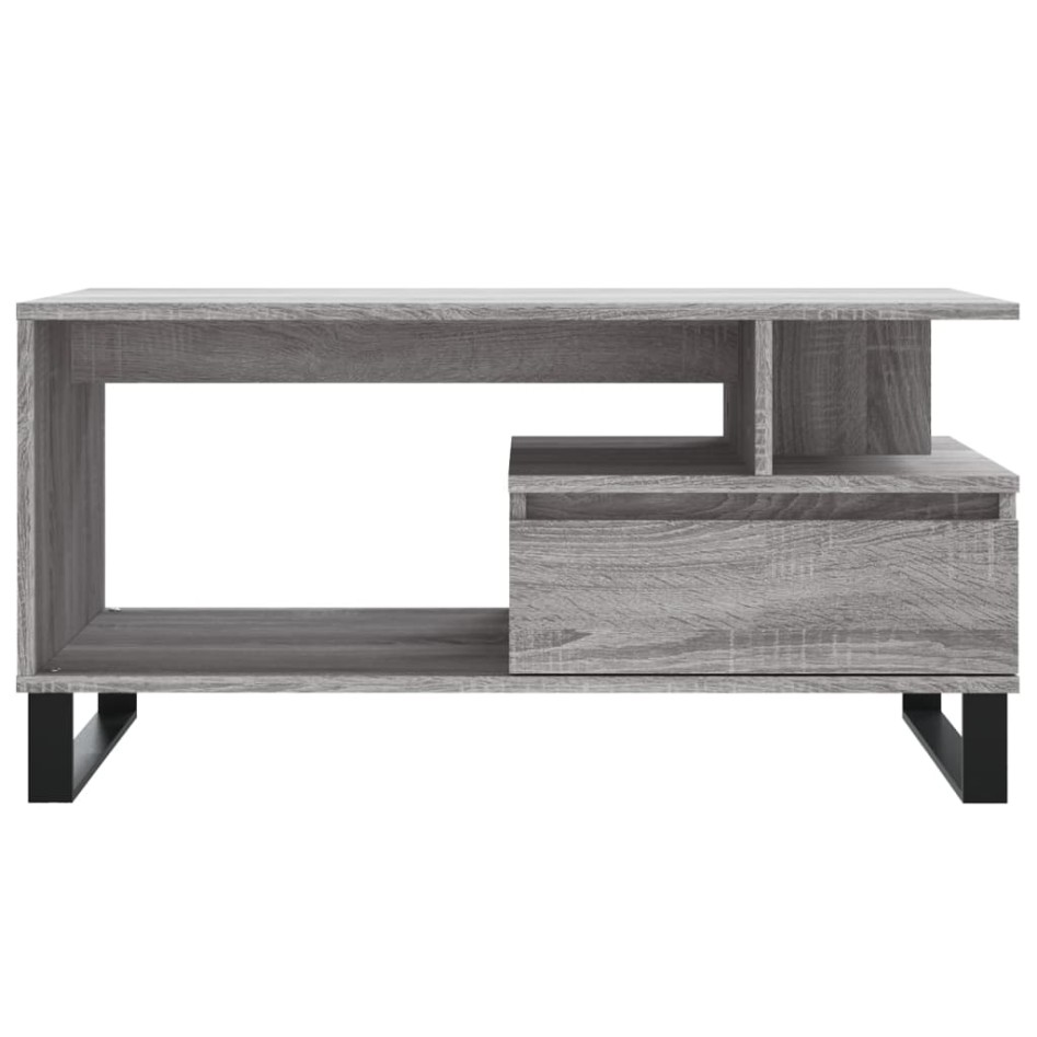 Mesa de centro madera contrachapada gris Sonoma 90x49x45