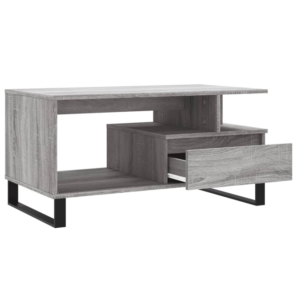 Mesa de centro madera contrachapada gris Sonoma 90x49x45