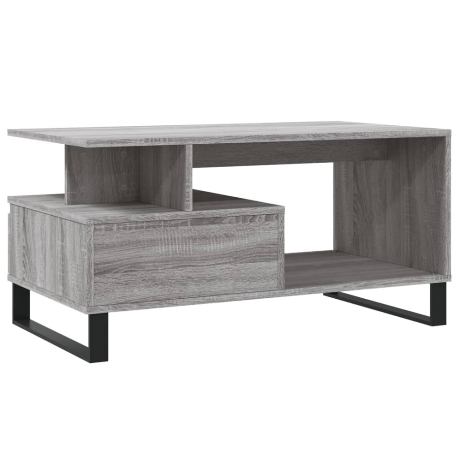 Mesa de centro madera contrachapada gris Sonoma 90x49x45