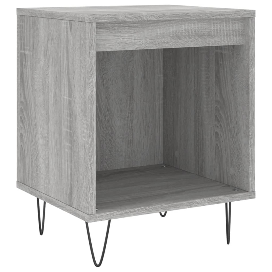 Mesita de noche 2 uds madera ingeniería gris Sonoma 40x35x50