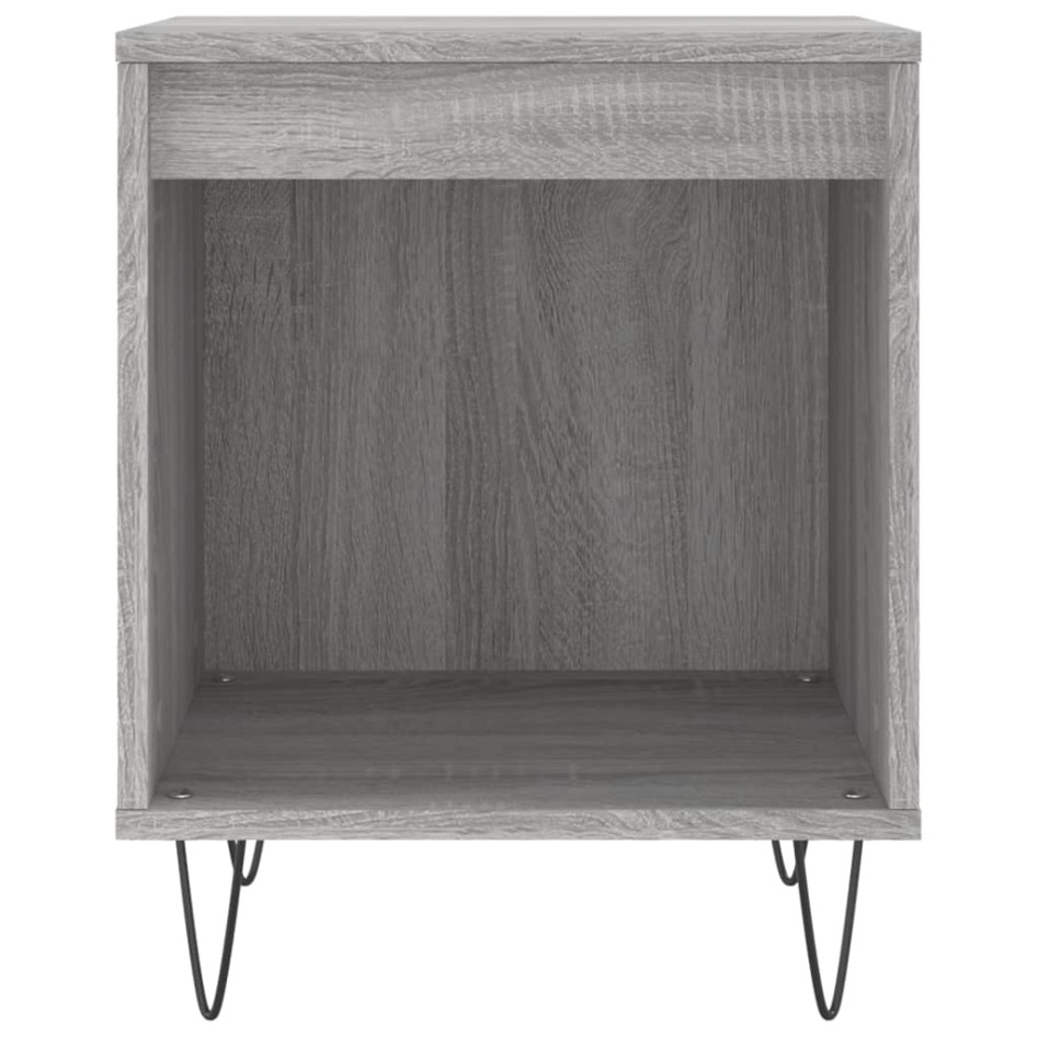 Mesita de noche 2 uds madera ingeniería gris Sonoma 40x35x50