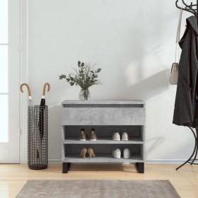 Mueble zapatero madera contrachapada gris hormigón 70x36x60