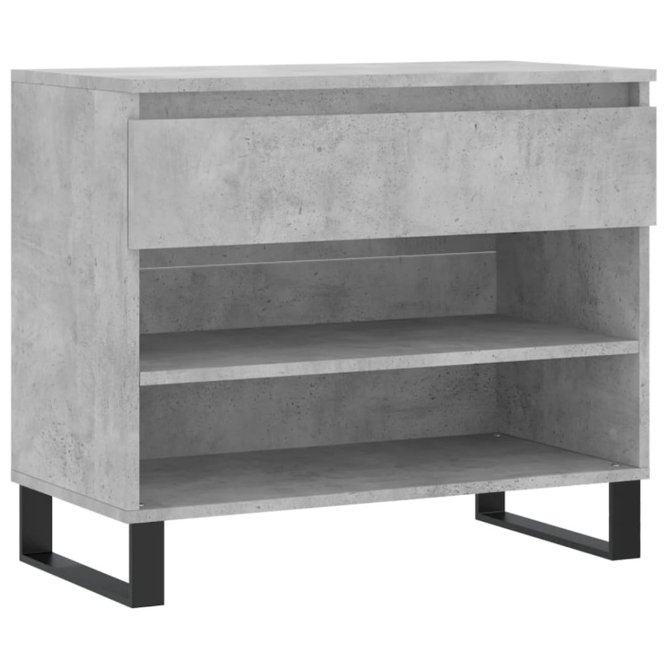 Mueble zapatero madera contrachapada gris hormigón 70x36x60