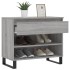 Mueble zapatero madera contrachapada gris hormigón 70x36x60