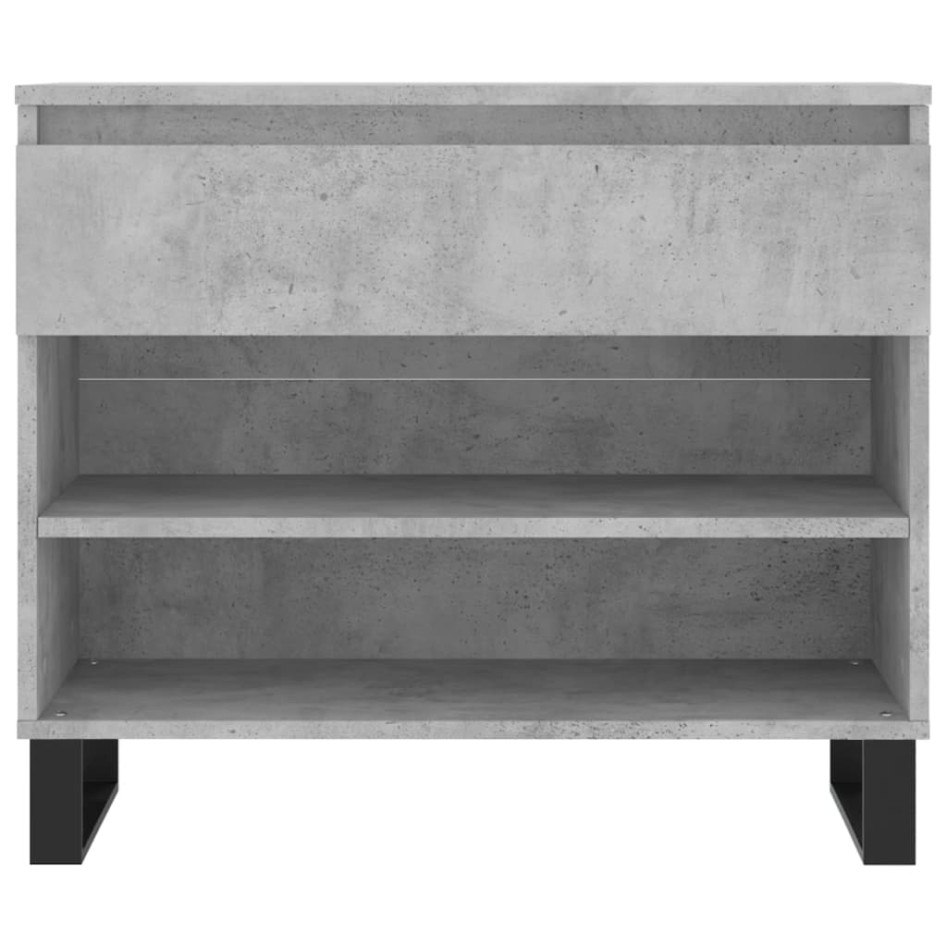 Mueble zapatero madera contrachapada gris hormigón 70x36x60