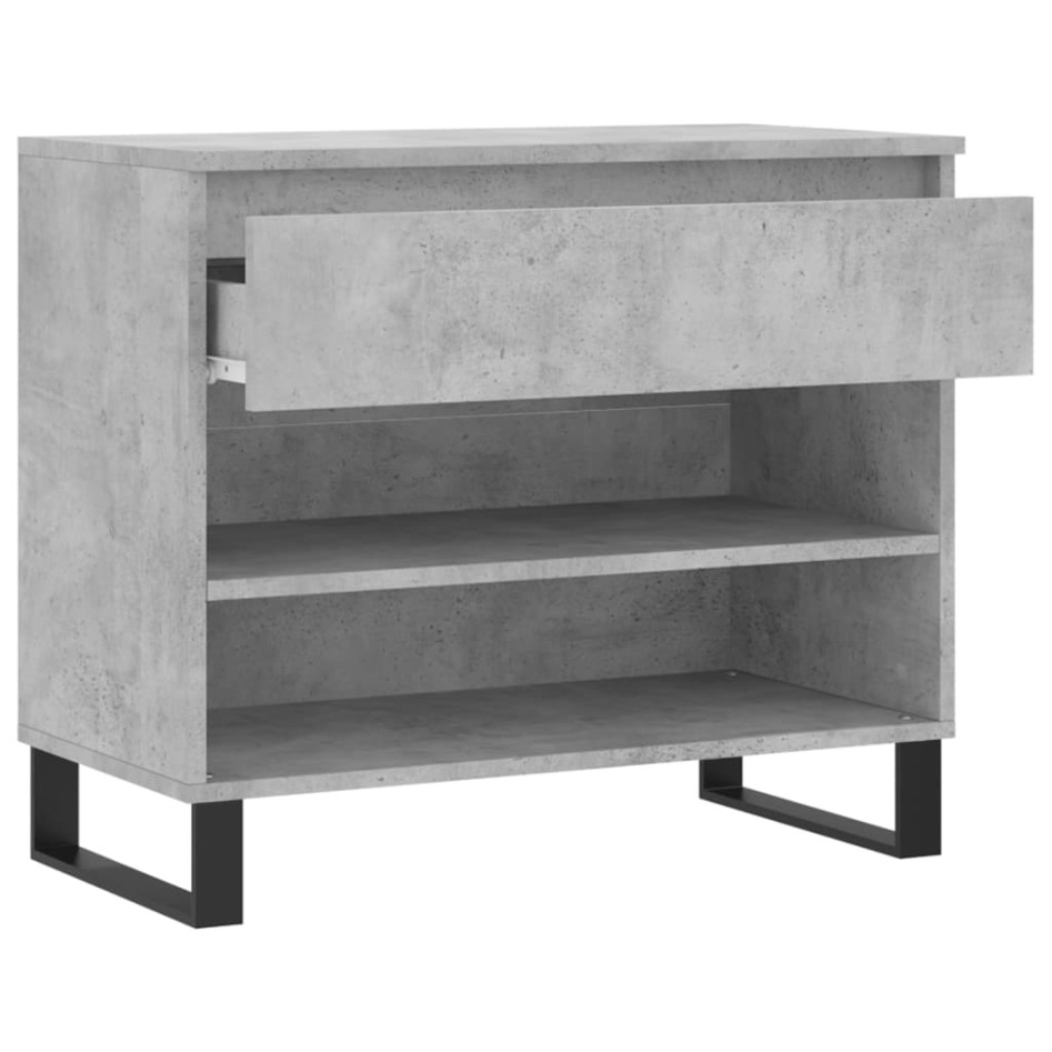 Mueble zapatero madera contrachapada gris hormigón 70x36x60