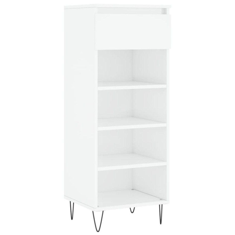 Mueble zapatero madera contrachapada blanco brillo 40x36x105