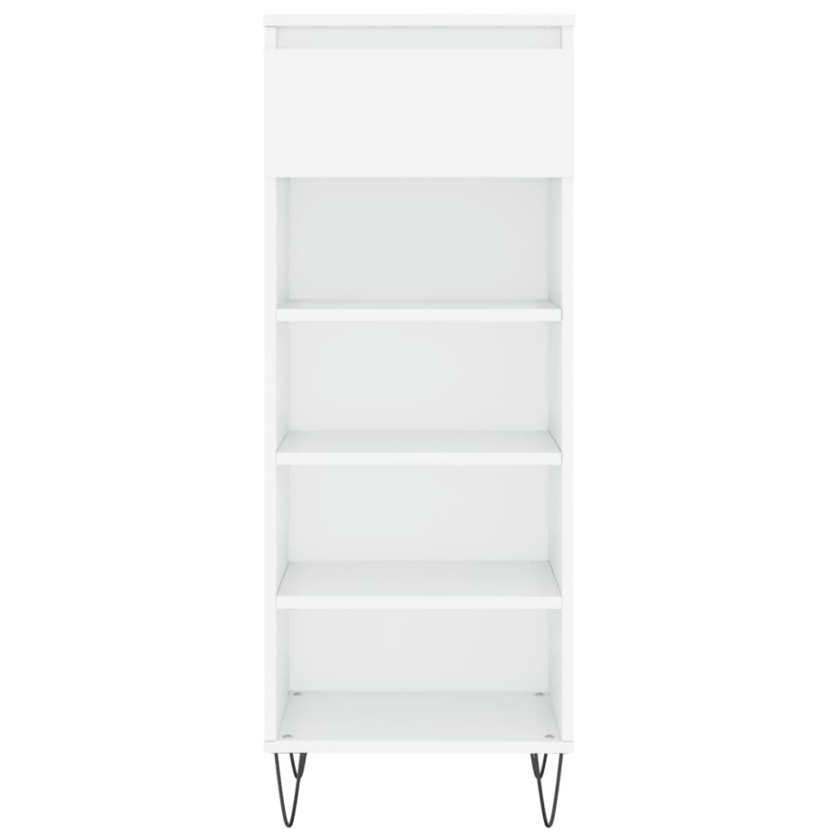 Mueble zapatero madera contrachapada blanco brillo 40x36x105