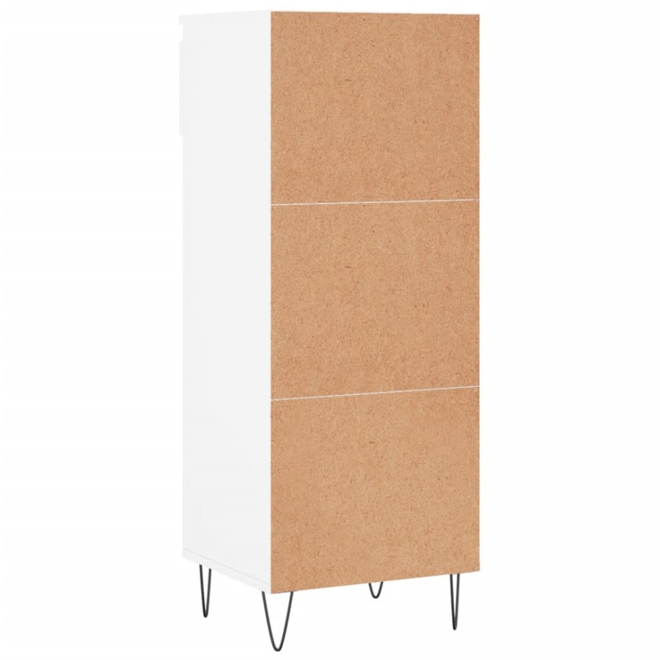 Mueble zapatero madera contrachapada blanco brillo 40x36x105