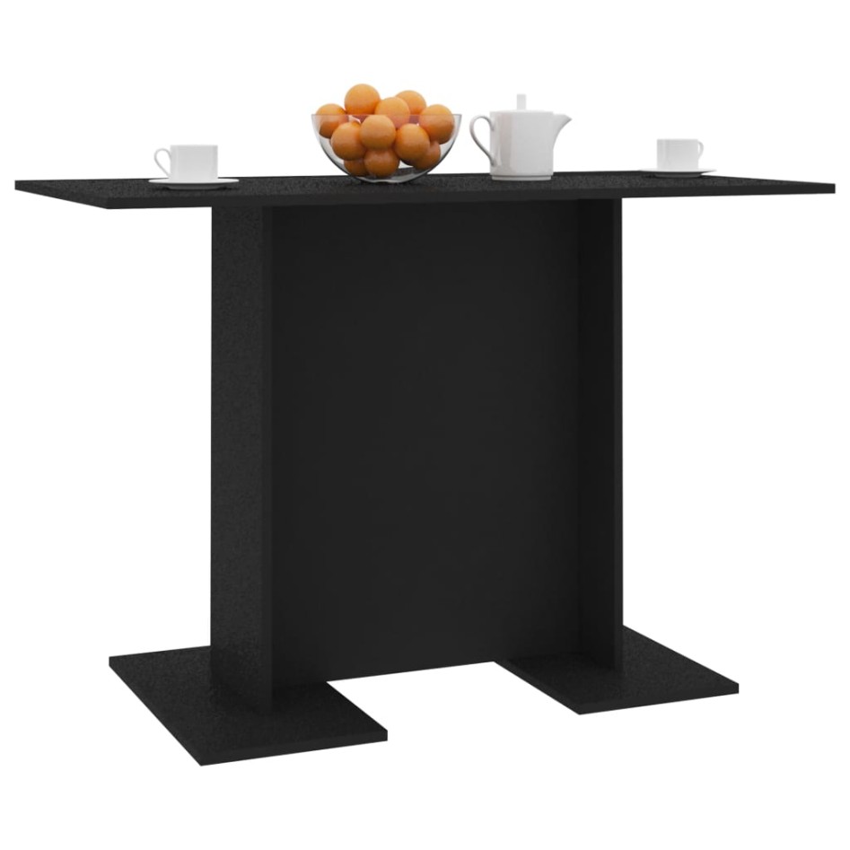 Mesa de comedor de madera contrachapada negro 110x60x75