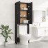 Armario de lavadora negro 64x25,5x190