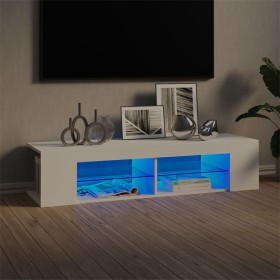 Mueble de TV con luces LED blanco 135x39x30