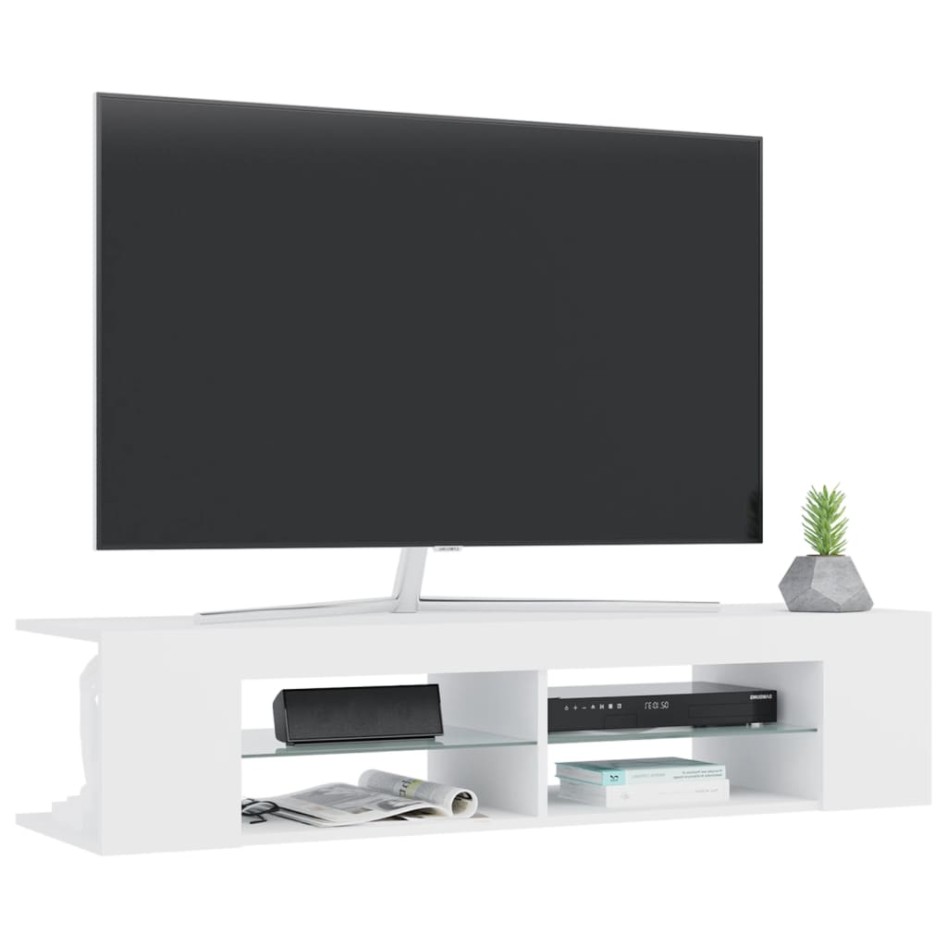 Mueble de TV con luces LED blanco 135x39x30