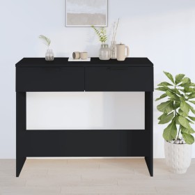 Mesa consola madera de ingeniería negro 90x36x75