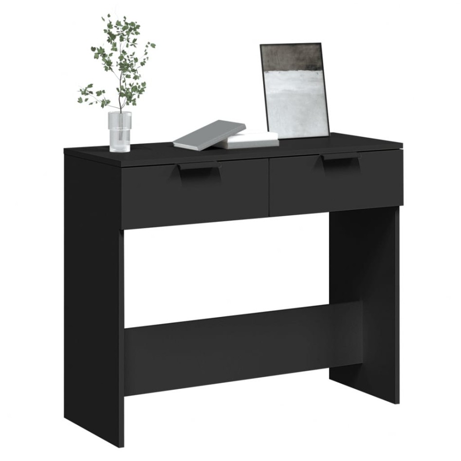 Mesa consola madera de ingeniería negro 90x36x75
