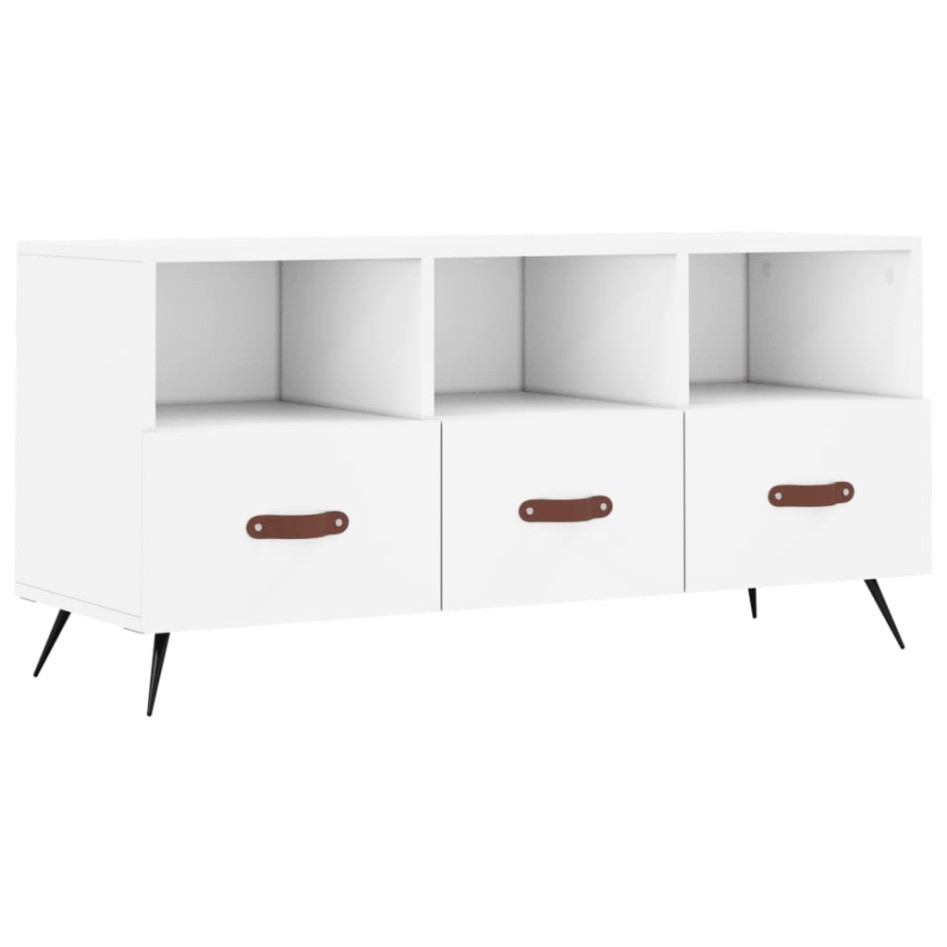 Mueble de TV madera de ingeniería blanco 102x36x50