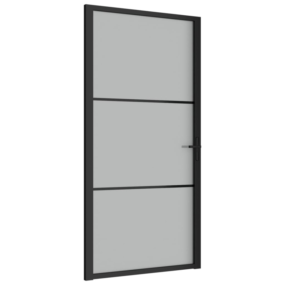Puerta interior de vidrio y aluminio negro mate 102,5x201,5