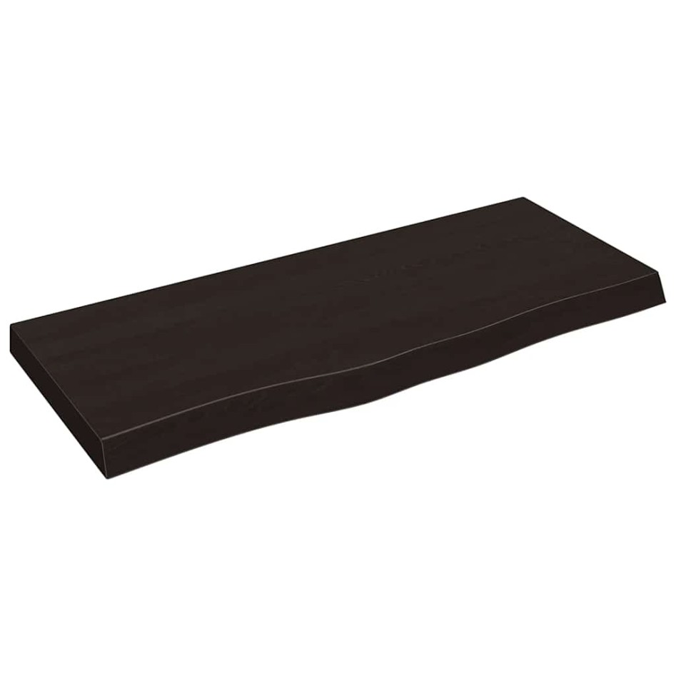 Encimera de baño madera tratada marrón oscuro 100x40x(2-6)