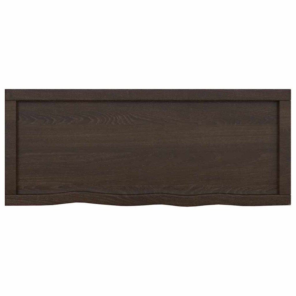 Encimera de baño madera tratada marrón oscuro 100x40x(2-6)