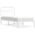 Estructura cama sin colchón con cabecero metal blanco 90x190