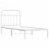 Estructura cama sin colchón con cabecero metal blanco 90x190