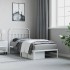 Estructura cama sin colchón con cabecero metal blanco 90x190