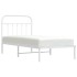 Estructura cama sin colchón con cabecero metal blanco 90x190