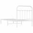 Estructura cama sin colchón con cabecero metal blanco 90x190