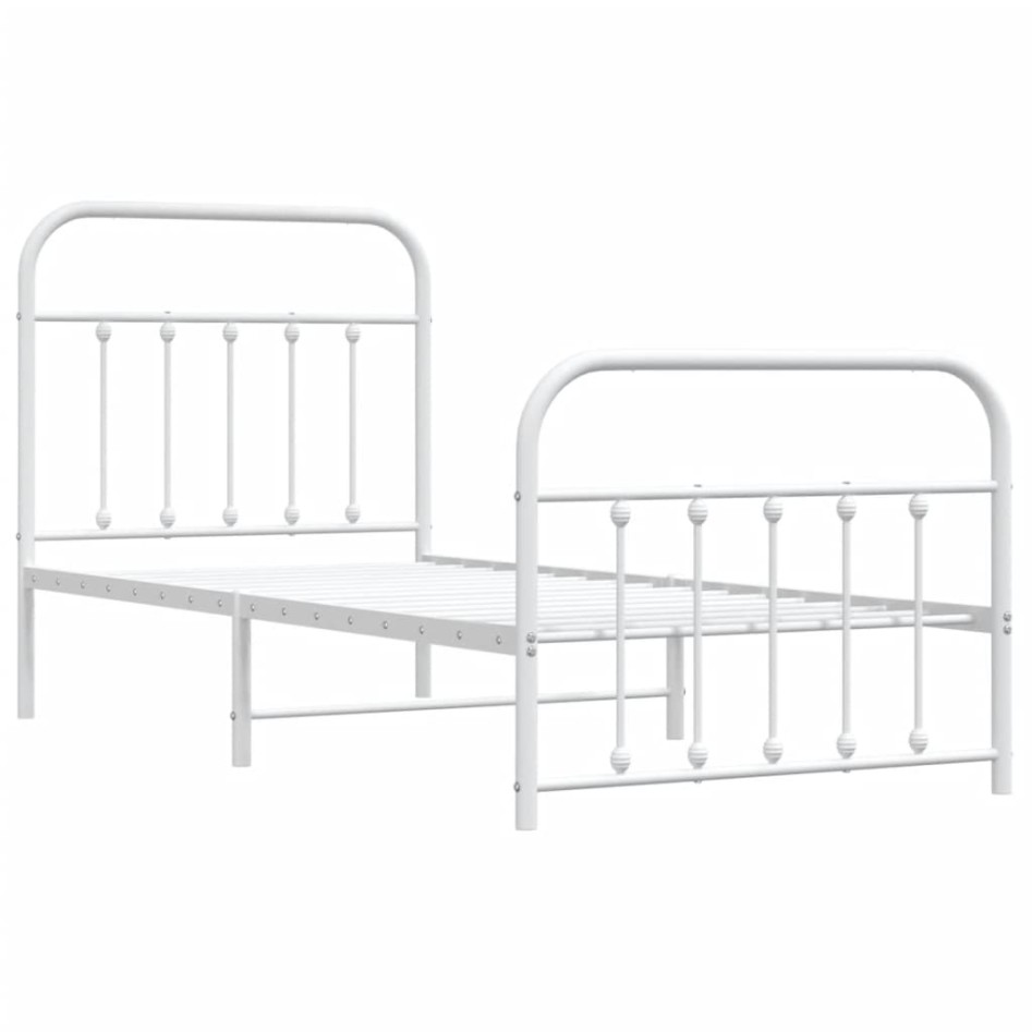 Estructura cama sin colchón con estribo metal blanco 90x200