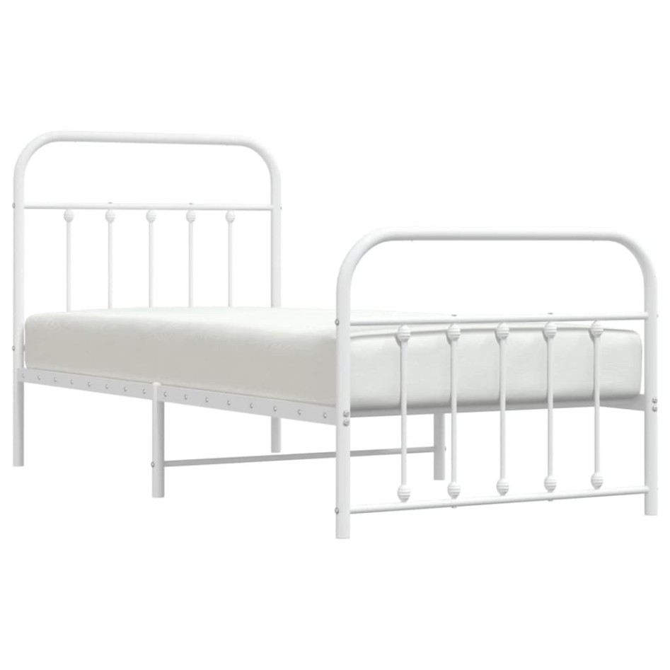 Estructura cama sin colchón con estribo metal blanco 90x200