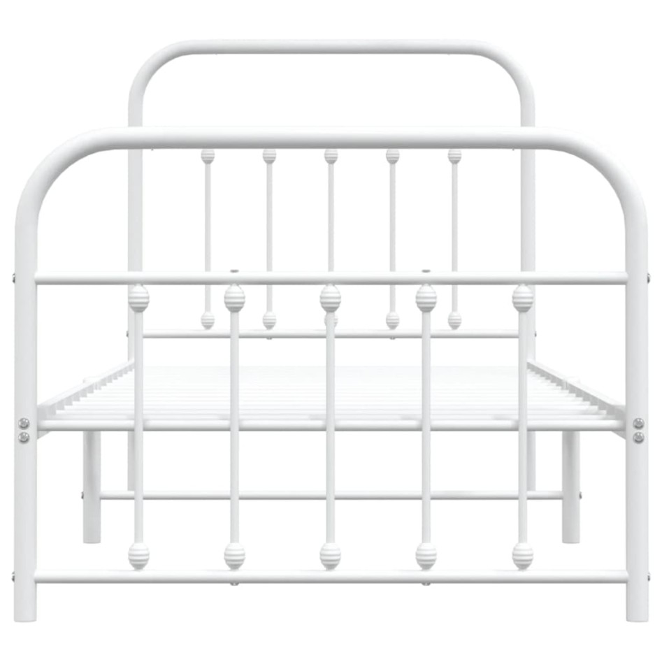 Estructura cama sin colchón con estribo metal blanco 90x200