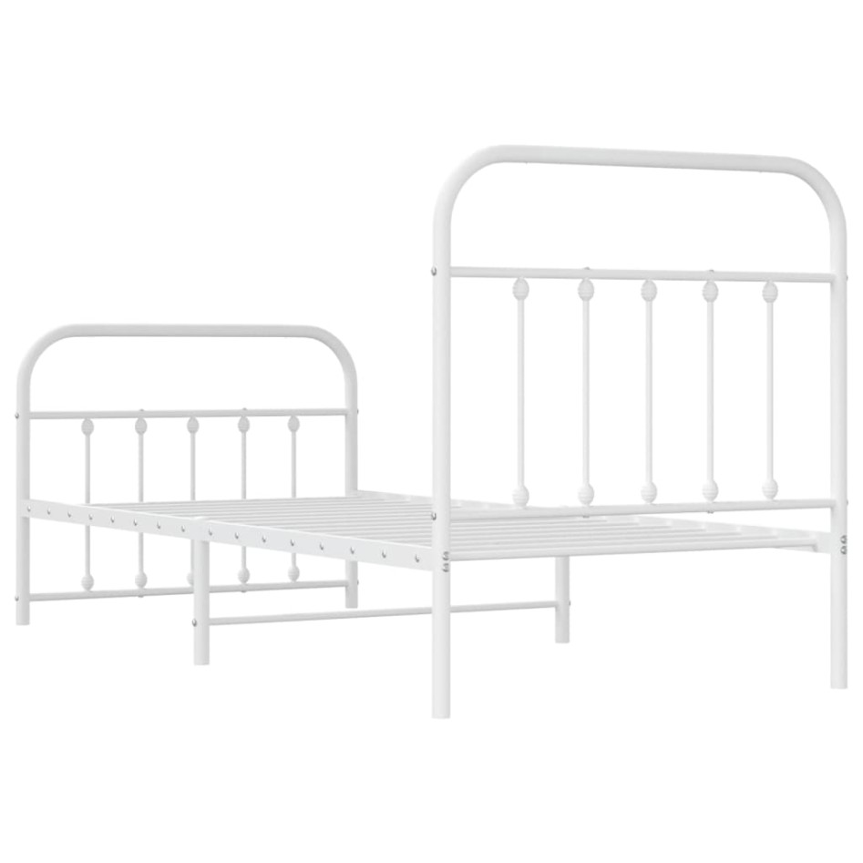 Estructura cama sin colchón con estribo metal blanco 90x200