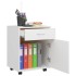 Armario rodante de madera contrachapada blanco 45x38x54