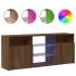 Mueble de TV con luces LED marrón roble 120x30x50