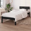 Estructura cama individual sin colchón madera maciza pino negro