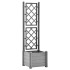 Jardinera con enrejado PP gris piedra 43x43x142