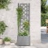 Jardinera con enrejado PP gris piedra 43x43x142